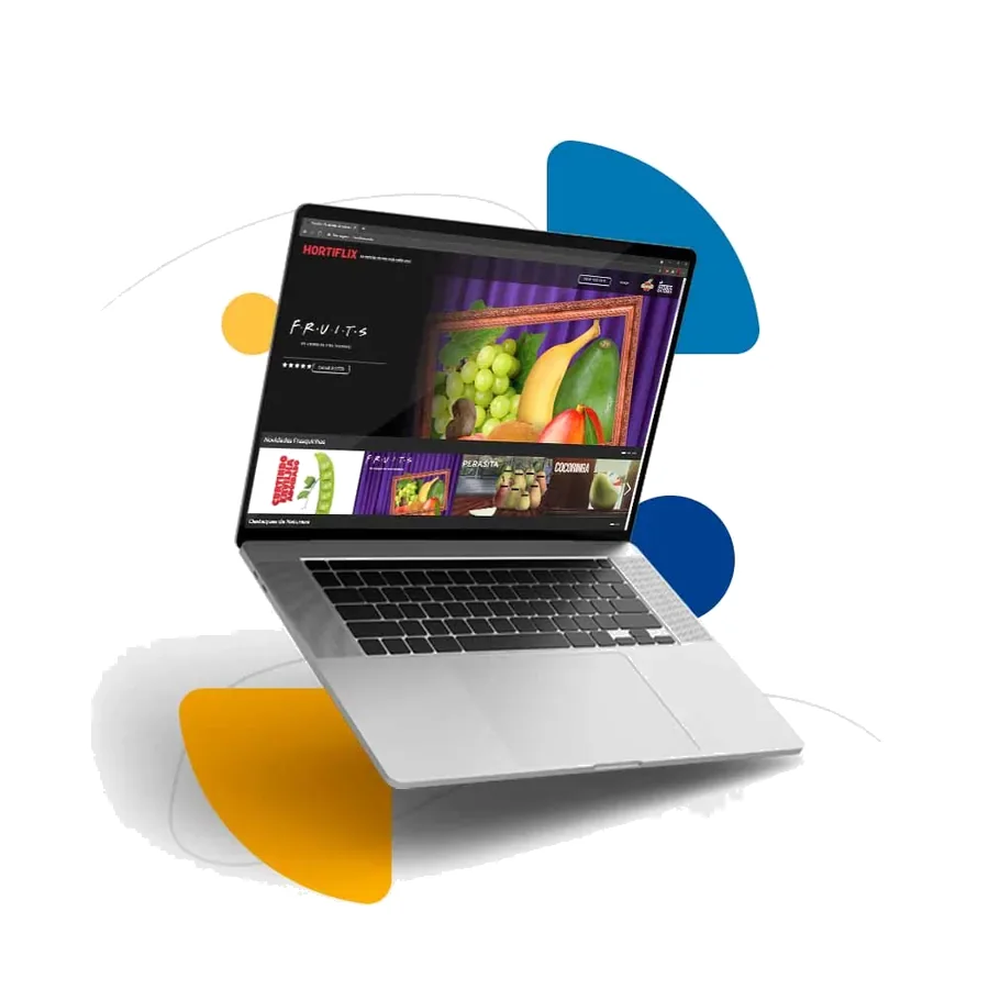 Plataforma Hortiflix, da Hortifruti, em um notebook