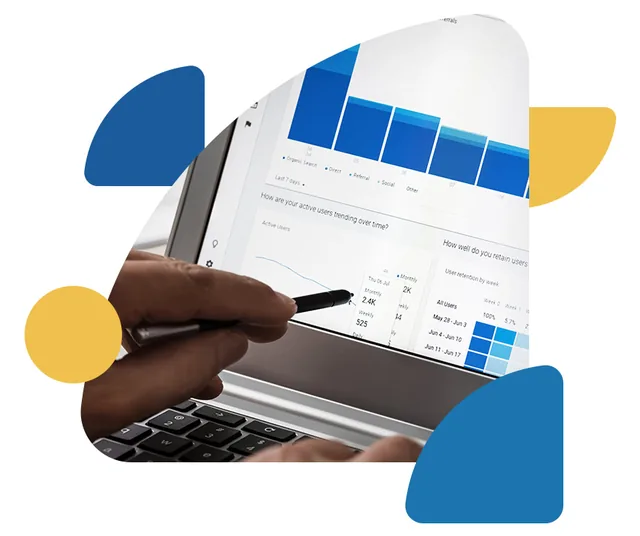 Painel de resultados de campanhas em um tablet